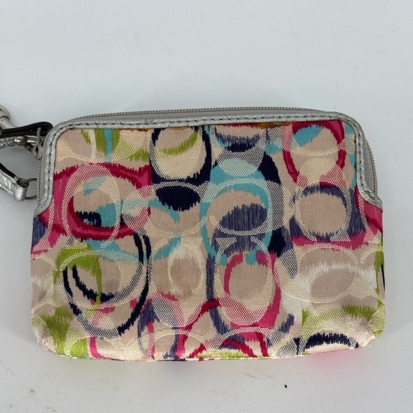 Coach Poppy Ikat Multicolor Signature Camp Wallet - Picture 5 of 10